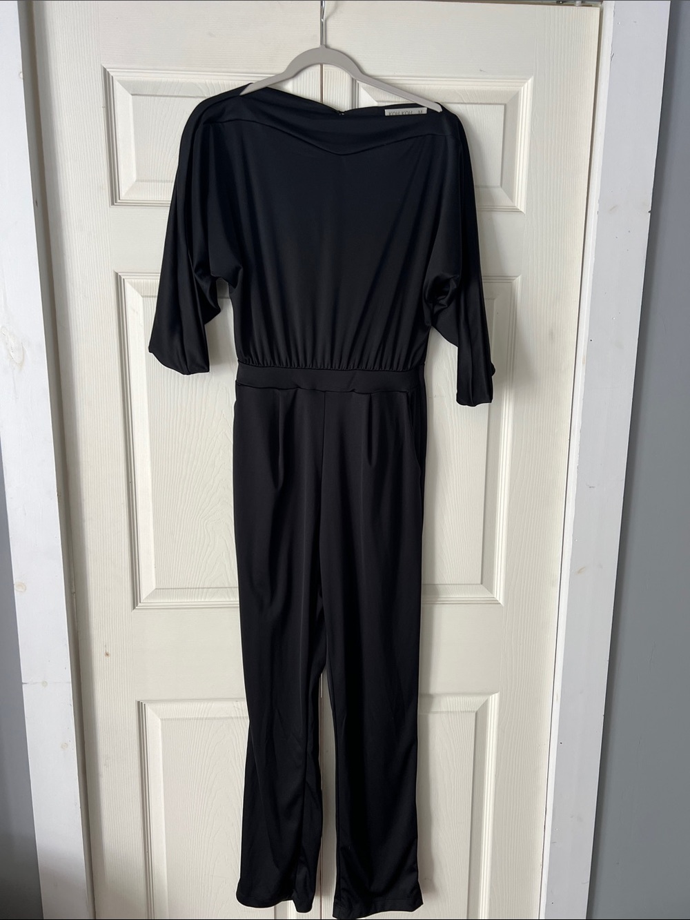 Classic Black Wide-Leg Jumpsuit with Elastic Waist